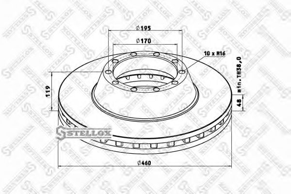 Тормозной диск STELLOX 85-00759-SX