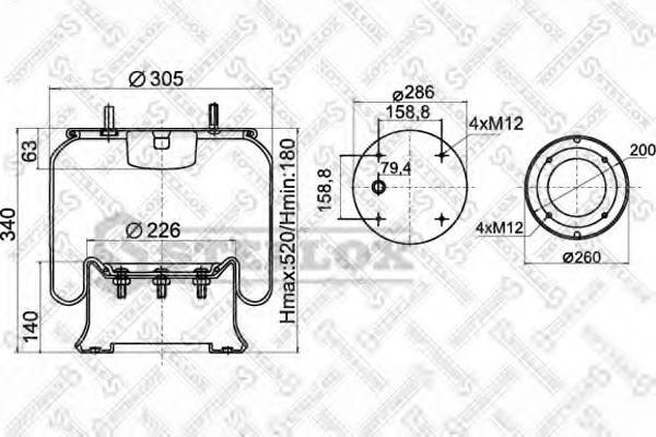 Кожух пневматической рессоры STELLOX 90-08101-SX