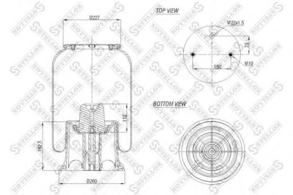 Кожух пневматической рессоры STELLOX 90-41578-SX