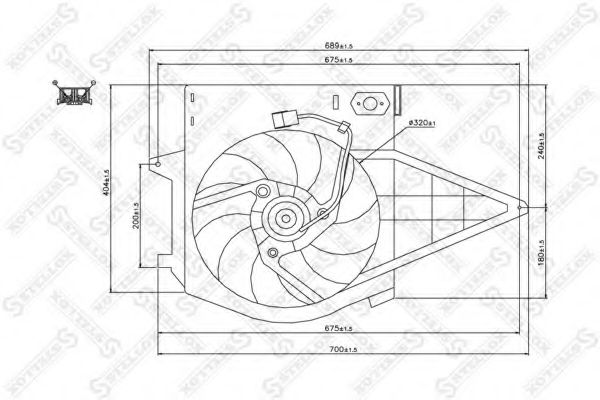 Вентилятор, охлаждение двигателя STELLOX 29-99283-SX