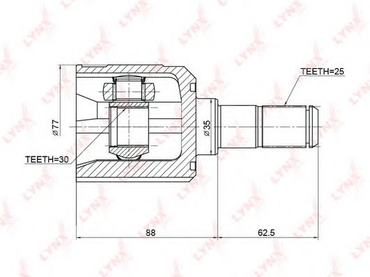 Шарнирный комплект, приводной вал LYNXauto CI-3709