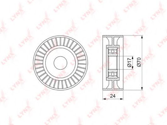 Натяжной ролик, поликлиновой  ремень LYNXauto PB-5129