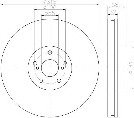 Тормозной диск HELLA PAGID 8DD 355 115-701