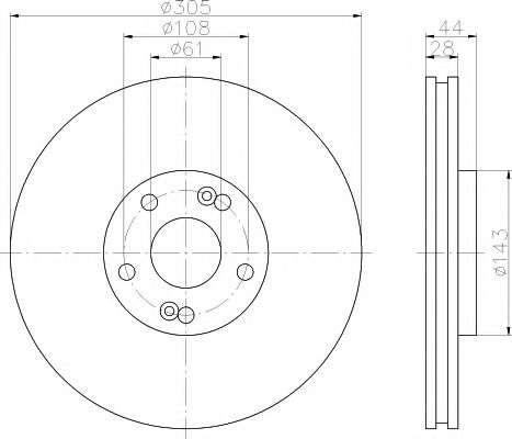 Тормозной диск HELLA PAGID 8DD 355 108-461