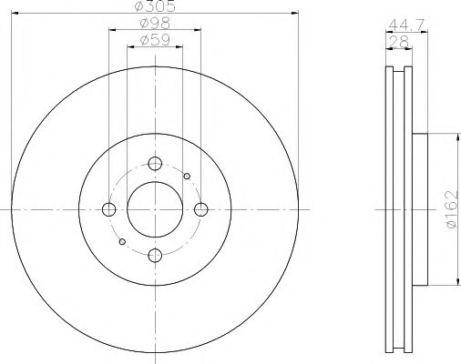 Тормозной диск HELLA PAGID 8DD 355 106-201