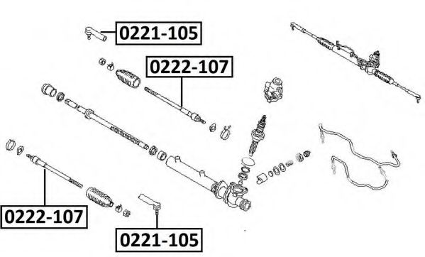 Наконечник поперечной рулевой тяги ASVA 0221-105