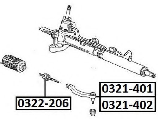 Наконечник поперечной рулевой тяги ASVA 0321-401