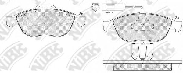 Комплект тормозных колодок, дисковый тормоз NiBK PN0127W