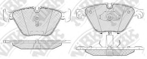 Комплект тормозных колодок, дисковый тормоз NiBK PN0512