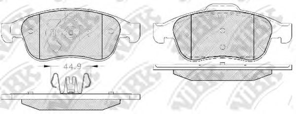 Комплект тормозных колодок, дисковый тормоз NiBK PN0551