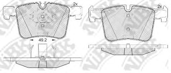 Комплект тормозных колодок, дисковый тормоз NiBK PN0558