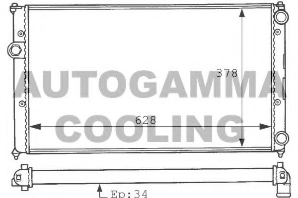 Радиатор, охлаждение двигателя AUTOGAMMA 100951