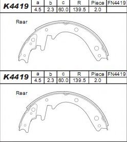 Комплект тормозных колодок ASIMCO K4419