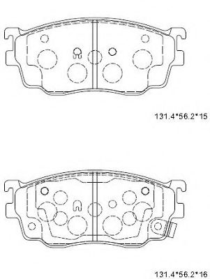 Комплект тормозных колодок, дисковый тормоз ASIMCO KD3724