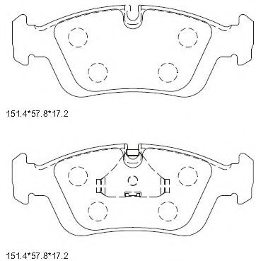 Комплект тормозных колодок, дисковый тормоз ASIMCO KD7774