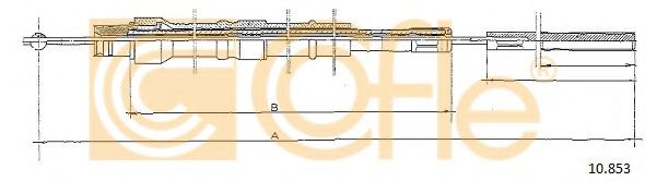 Трос, стояночная тормозная система COFLE 10.853