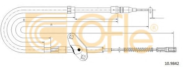 Трос, стояночная тормозная система COFLE 10.9842