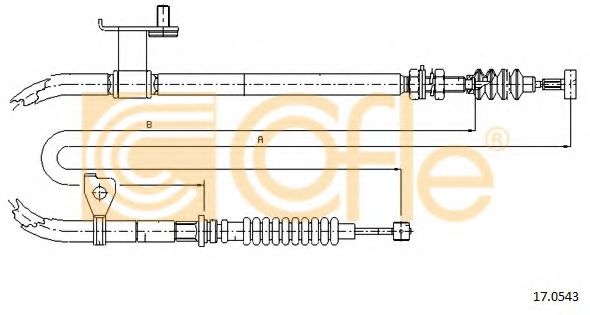 Трос, стояночная тормозная система COFLE 17.0543