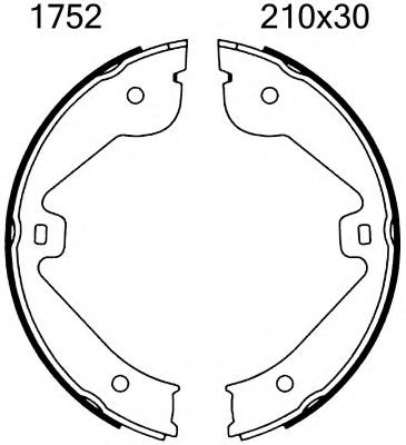 Комплект тормозных колодок, стояночная тормозная система BSF 01752