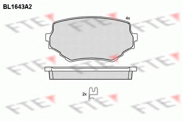 Комплект тормозных колодок, дисковый тормоз FTE BL1643A2