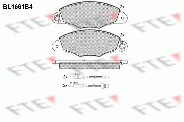 Комплект тормозных колодок, дисковый тормоз FTE BL1661B4