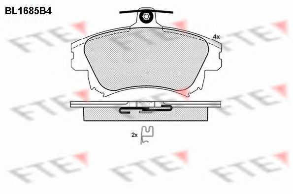 Комплект тормозных колодок, дисковый тормоз FTE BL1685B4