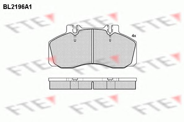 Комплект тормозных колодок, дисковый тормоз FTE BL2196A1