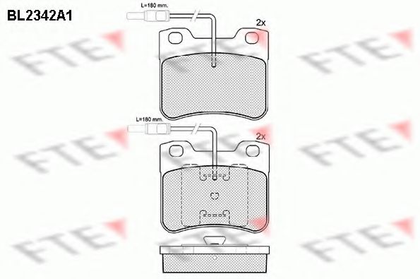 Комплект тормозных колодок, дисковый тормоз FTE BL2342A1