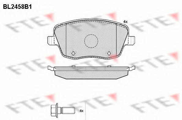 Комплект тормозных колодок, дисковый тормоз FTE BL2458B1