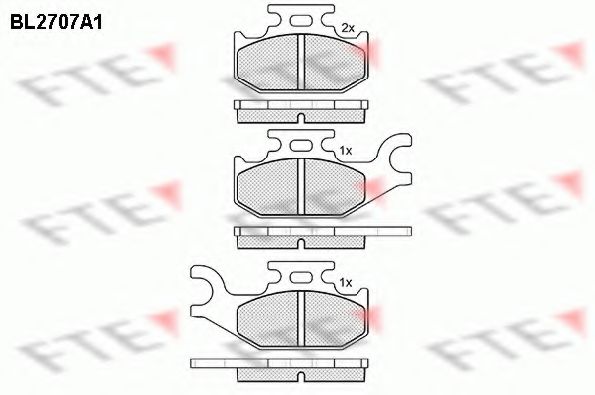 Комплект тормозных колодок, дисковый тормоз FTE BL2707A1