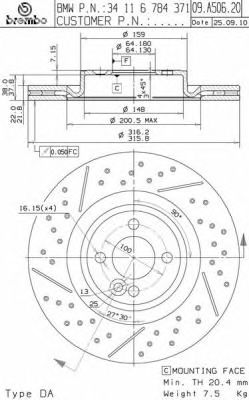 Тормозной диск BREMBO 09.A506.20