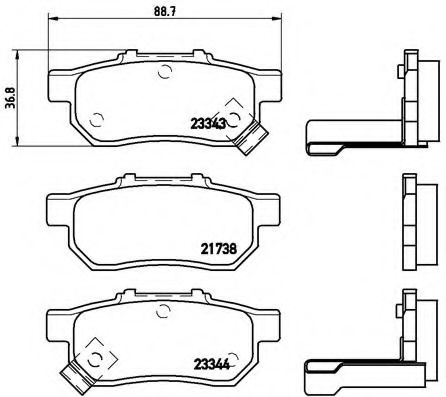 Комплект тормозных колодок, дисковый тормоз BREMBO P 28 025