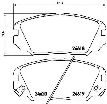 Комплект тормозных колодок, дисковый тормоз BREMBO P 30 031