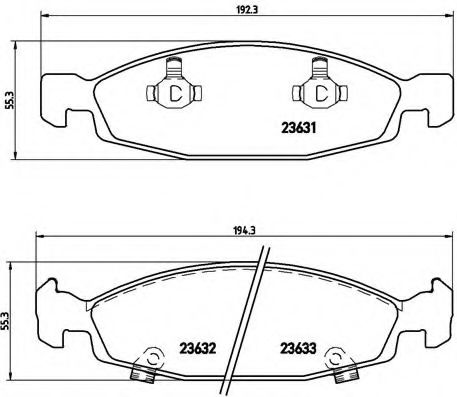 Комплект тормозных колодок, дисковый тормоз BREMBO P 37 005