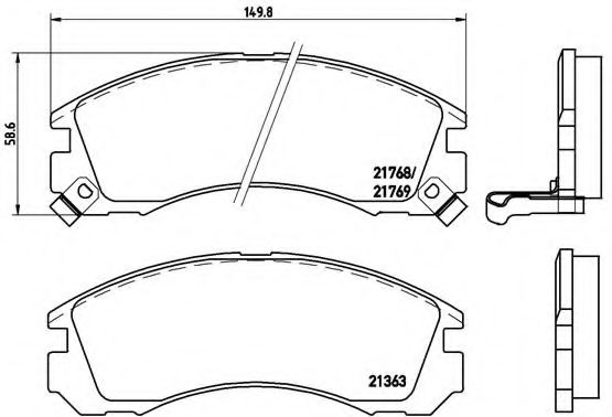 Комплект тормозных колодок, дисковый тормоз BREMBO P 54 017