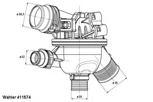 Термостат, охлаждающая жидкость WAHLER 411574.102D