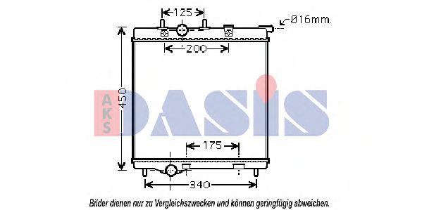 Радиатор, охлаждение двигателя AKS DASIS 160019N