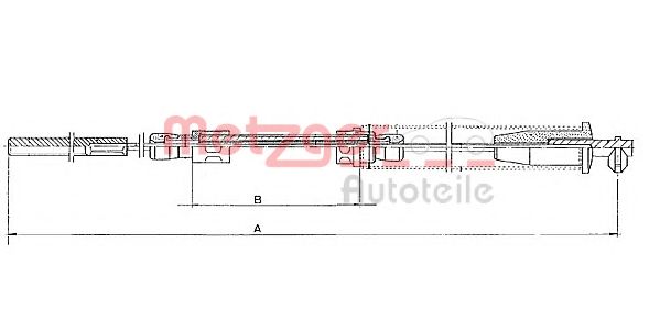 Трос, стояночная тормозная система METZGER 1251.10