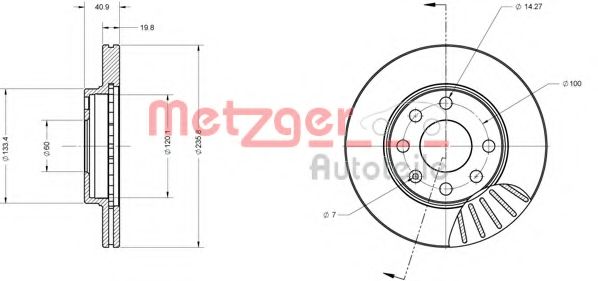 Тормозной диск METZGER 6110038