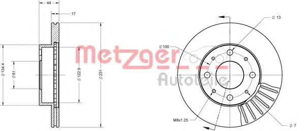 Тормозной диск METZGER 6110545