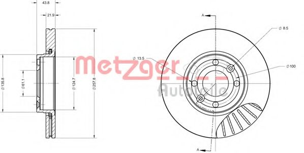 Тормозной диск METZGER 6110681