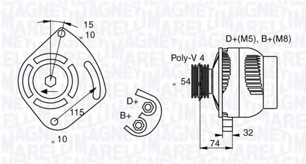 Генератор MAGNETI MARELLI 063377011010