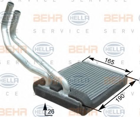 Теплообменник, отопление салона BEHR HELLA SERVICE 8FH 351 315-271