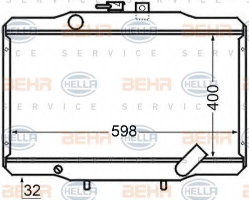 Радиатор, охлаждение двигателя BEHR HELLA SERVICE 8MK 376 705-741