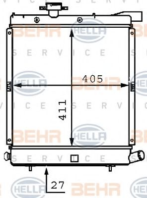 Радиатор, охлаждение двигателя BEHR HELLA SERVICE 8MK 376 707-721