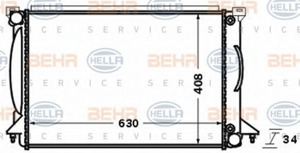 Радиатор, охлаждение двигателя BEHR HELLA SERVICE 8MK 376 766-341