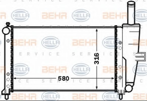 Радиатор, охлаждение двигателя BEHR HELLA SERVICE 8MK 376 767-611