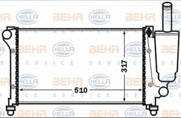 Радиатор, охлаждение двигателя BEHR HELLA SERVICE 8MK 376 767-741