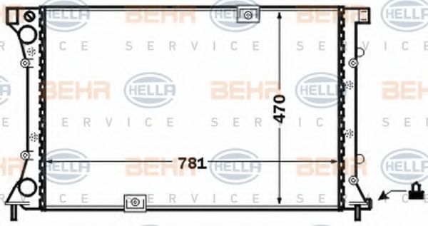 Радиатор, охлаждение двигателя BEHR HELLA SERVICE 8MK 376 771-771