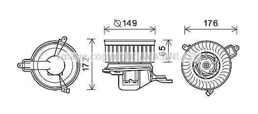 Электродвигатель, вентиляция салона AVA QUALITY COOLING CN8291